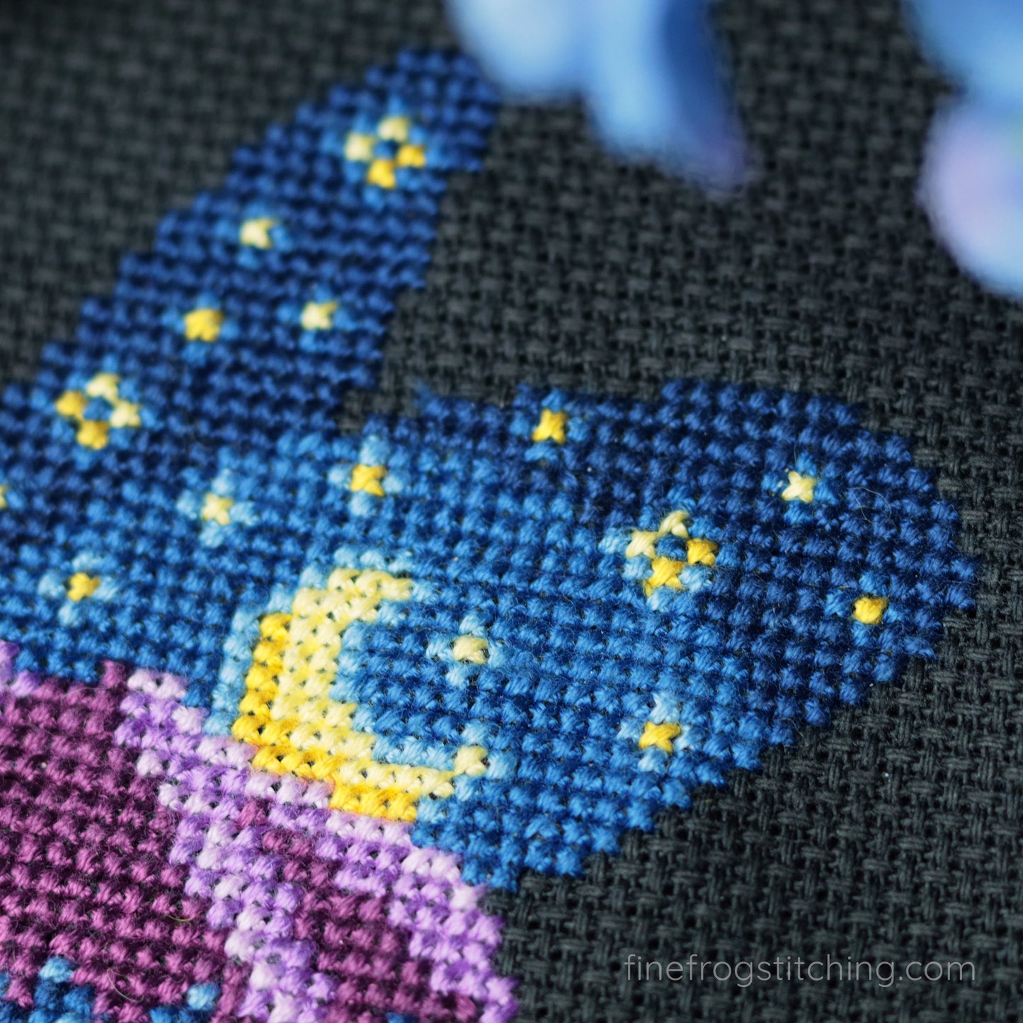 Mountain Moonrise Moth - Small Printed Cross Stitch Chart