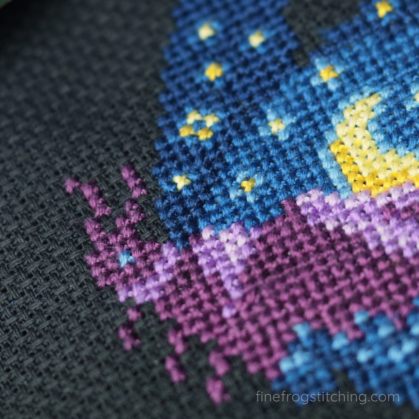 Mountain Moonrise Moth - Small Printed Cross Stitch Chart