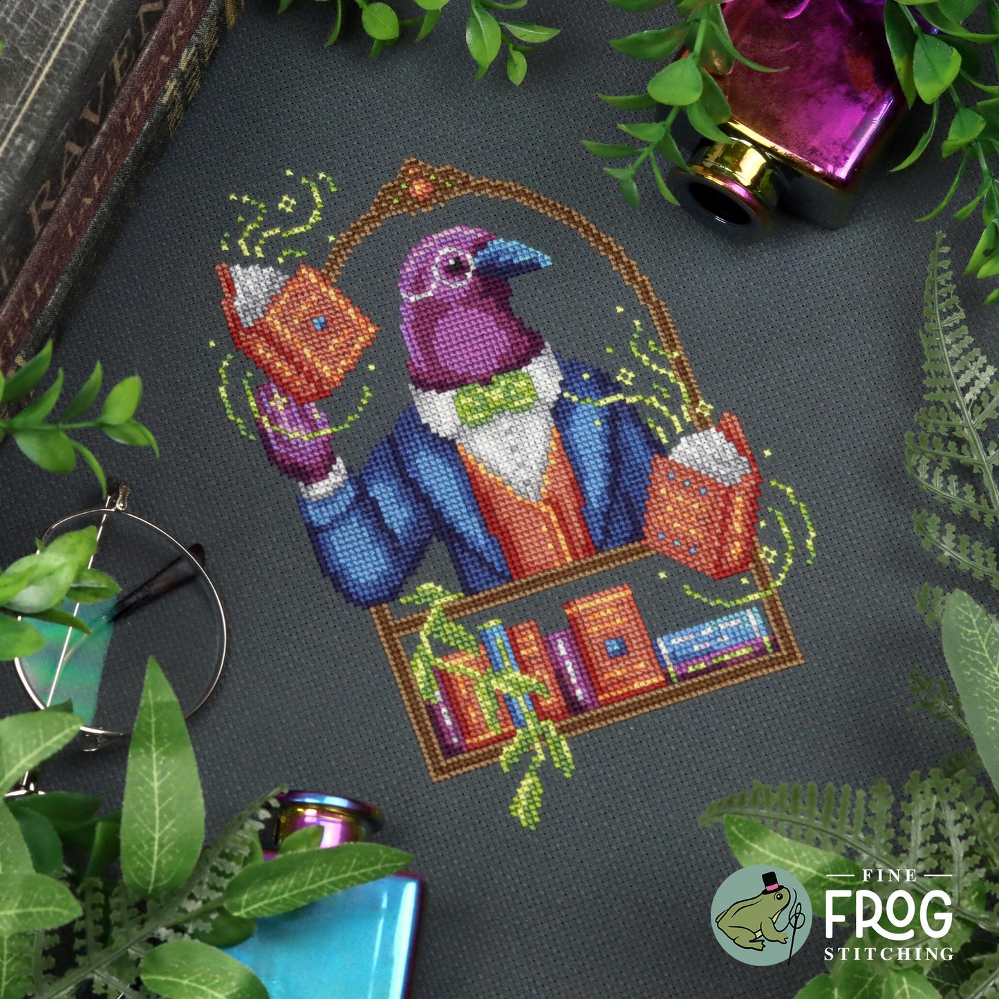 Crow Librarian - Large Printed Cross Stitch Chart