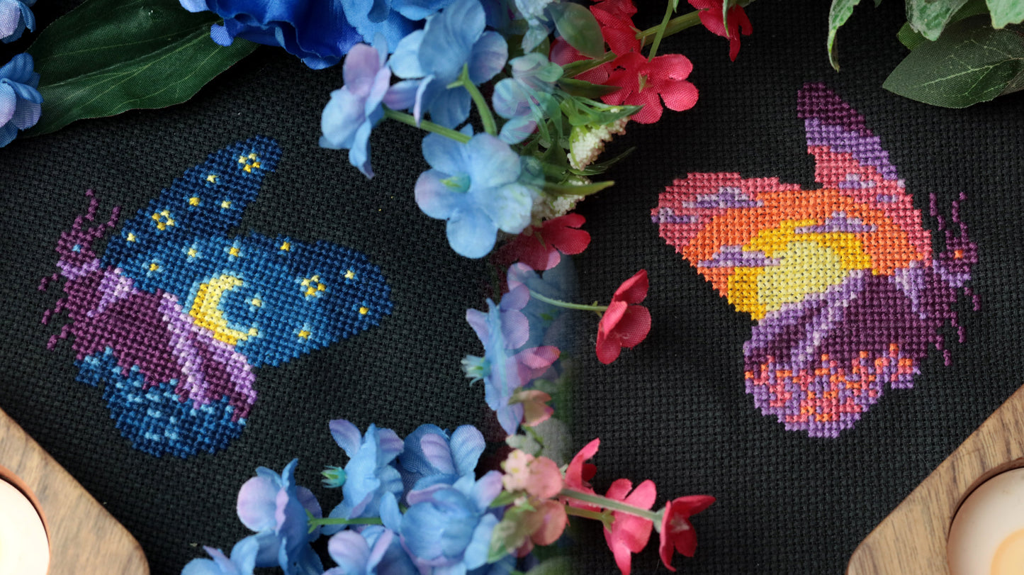 Mountain Sunset Moth - Small Printed Cross Stitch Chart