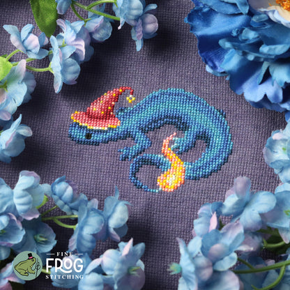 Wizardly Newt - Small Printed Cross Stitch Chart