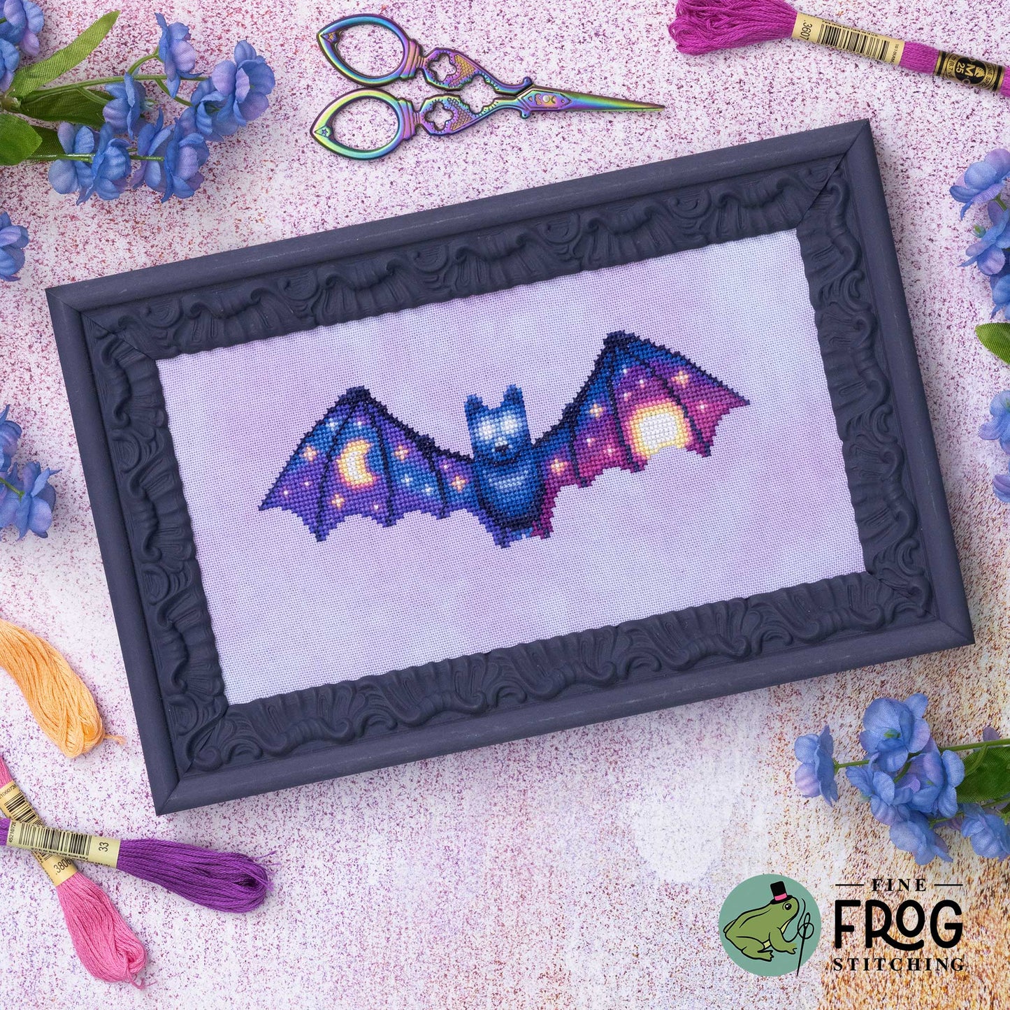 Soaring Sky Bat - Printed Cross Stitch Chart