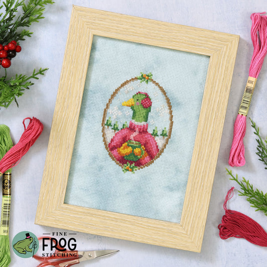 Hot Cocoa Duck - Printed Cross Stitch Chart