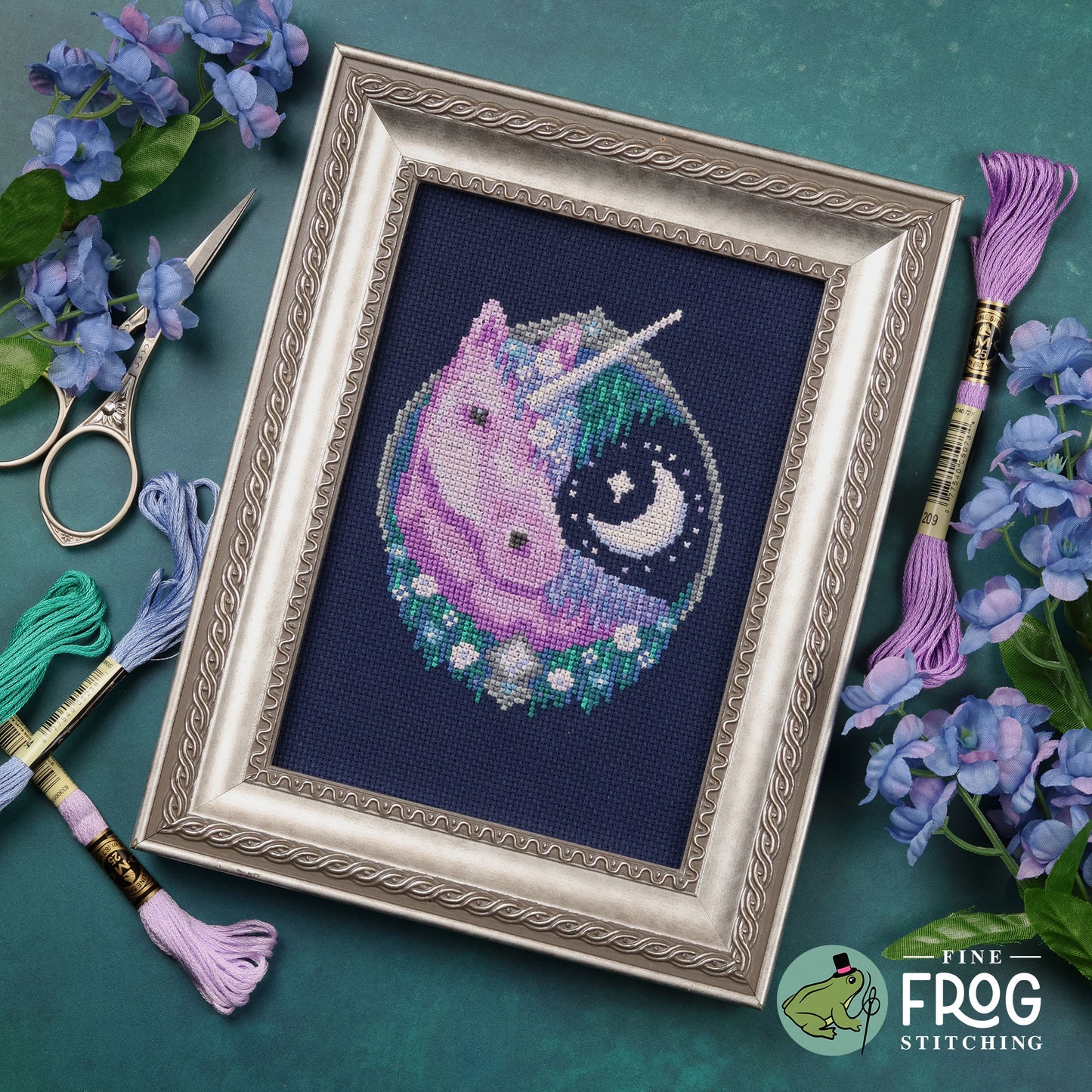 Moon Garden Unicorn - Printed Cross Stitch Chart