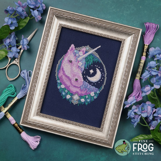 Moon Garden Unicorn - Printed Cross Stitch Chart