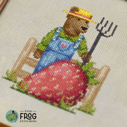 Strawberry Farmer - Printed Cross Stitch Chart