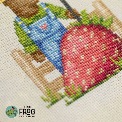 Strawberry Farmer - Printed Cross Stitch Chart