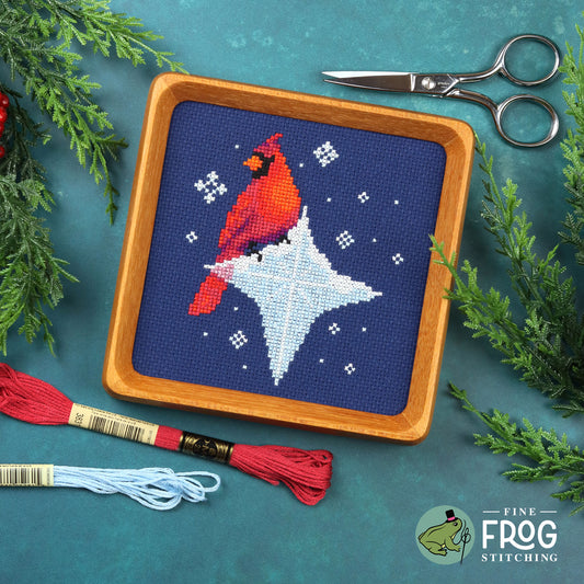 Ice Star Cardinal - Printed Cross Stitch Chart 🌟 MARKETPLACE EXCLUSIVE