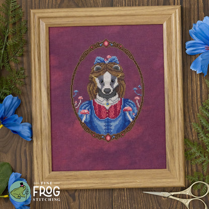 PREORDER 🌟 Badger Lady - Printed Cross Stitch Chart