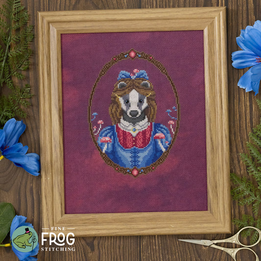 PREORDER 🌟 Badger Lady - Printed Cross Stitch Chart