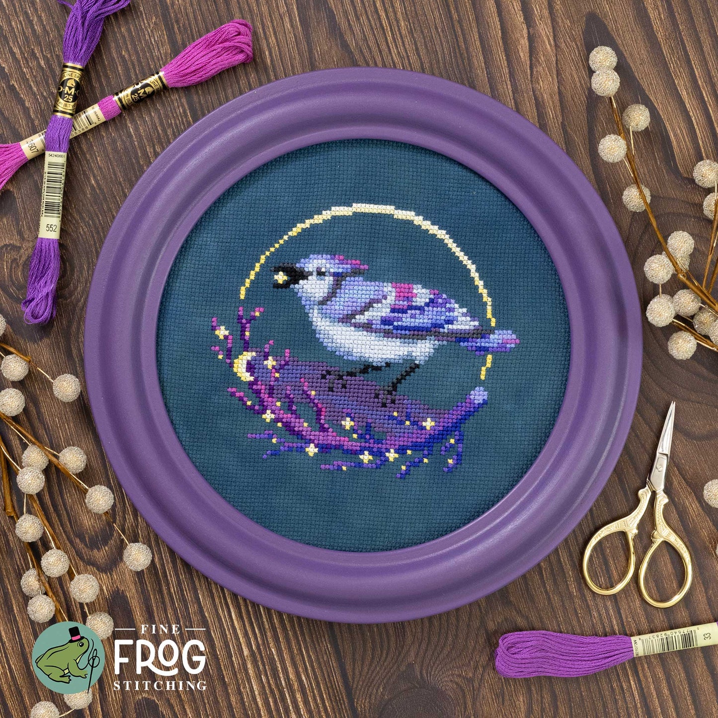 Bluejay Star-Picker - Printed Cross Stitch Chart