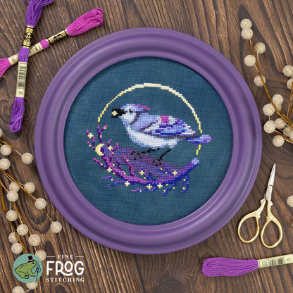 Bluejay Star-Picker - Printed Cross Stitch Chart